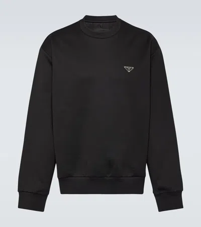 PRADA LOGO COTTON-BLEND SWEATSHIRT