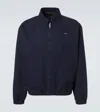 Prada Mens Blue Pointed-collar Logo-print Cotton Jacket