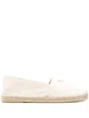 Prada Enamel-logo Espadrilles In Beige