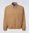 Prada Logo Cotton Jacket In Brown