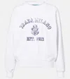 Prada Logo Print Crewneck Sweatshirt In Weiss
