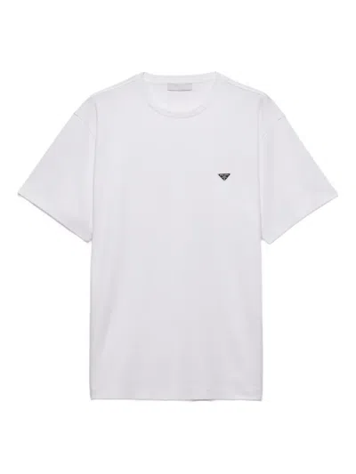 Prada Logo Cotton T-shirt In White