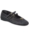 Prada Logo Crochet Ballerina Flat In Black