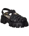 Prada Monolith Crochet Cage Sandals
