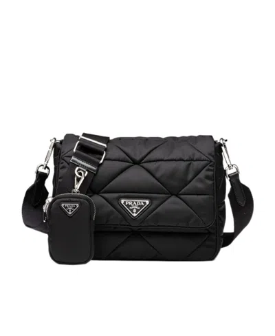 Prada Logo Cross-body Bag In Black