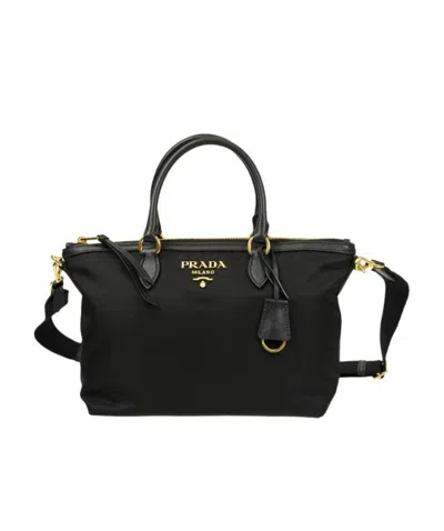 Prada Logo Cross-body Bag In Black