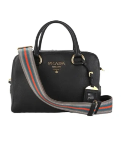 Prada Logo Cross-body Bag In Black