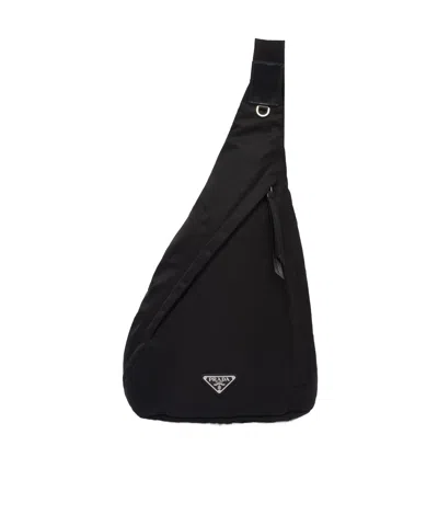 Prada Re-nylon And Leather Backpack In Black
