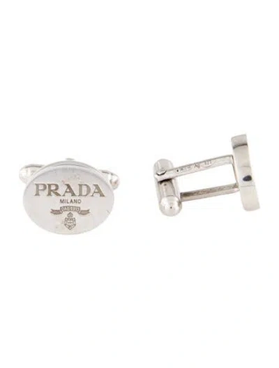 Pre-owned Prada Logo Cufflinks In Multi