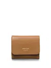 Prada Logo-debossed Leather Wallet In Brown