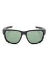 Prada Logo-debossed Square-frame Sunglasses In Black