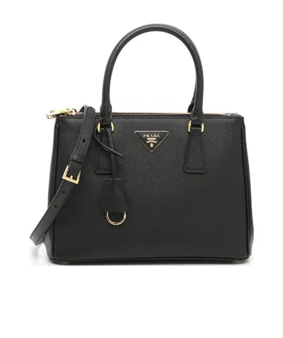 Prada Logo-decorated Shoulder Bag In Black