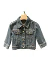 Prada Logo Denim Coat In Blue