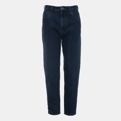 Pre-owned Prada Logo Denim Jeans 27 In Blue