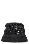 Prada Logo Detail Bucket Hat In Black