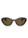 Prada Logo-detail Cat-eye Sunglasses In Green