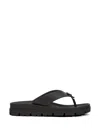 Prada Soft Cage Thong Sandals Rubber Sole In Black