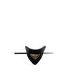 Prada Haarklammer Aus Leder In Black
