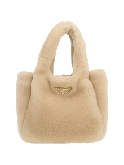 Pre-owned Prada Logo-detail Handbag In Neutral