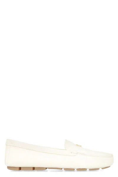 Prada Logo Detail Leather Loafers