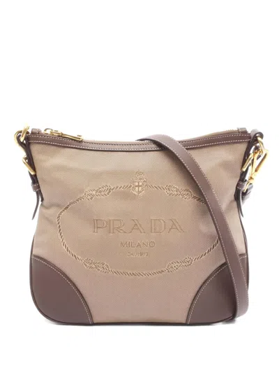 Pre-owned Prada Logo-detail Shoulder Bag In Neutral