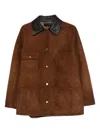 Prada Leather-trimmed Suede Field Jacket In Brown