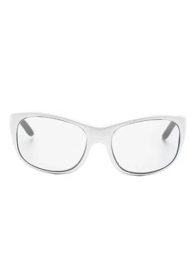 Pre-owned Prada Logo-detail Sunglasses In Gray