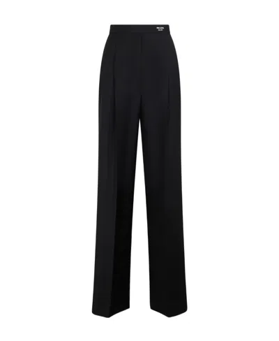 PRADA LOGO-DETAIL TAILORED TROUSERS