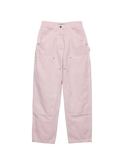 Prada Logo-detail Trousers In Pink