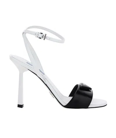 Prada Logo Detailed Ankle Strap Sandals
