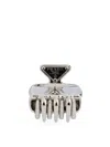 Prada Logo Detailed Claw Hair Clip In Silver