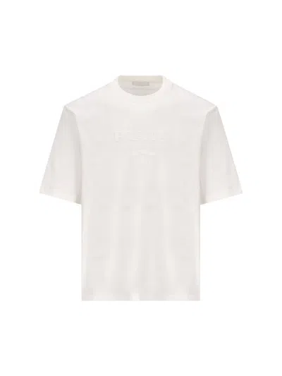Prada Logo-detailed Crewneck T-shirt In White
