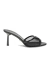 Prada Logo Detailed Heeled Sandals In Black