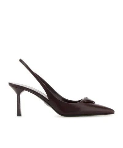 Prada Logo Detailed Slingback Pumps