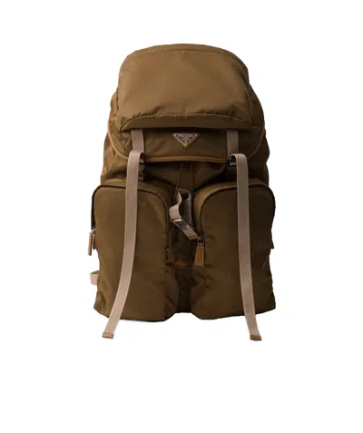 Prada Logo Details Backpack In Cork Beige
