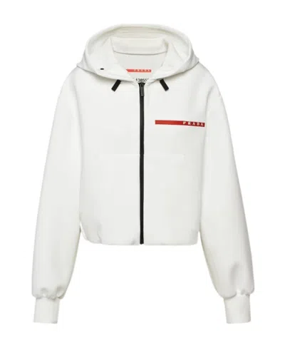 Prada Recycled Double Jersey Sweatshirt In White