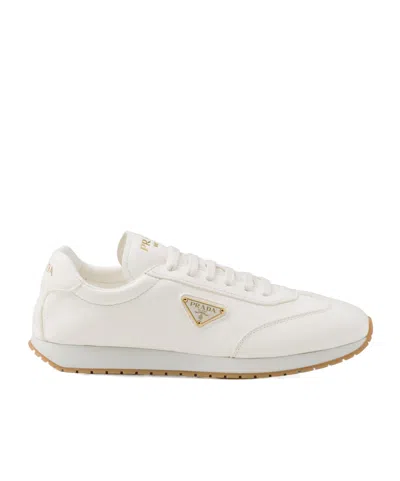 Prada Logo Details Casual Sneakers In Ivory