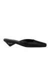 Prada Satin Square-toe Ballerina Mule Pumps In Black