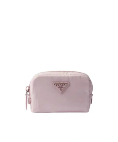 Prada Logo Details Makeup Bag In Snow Pink