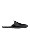 Prada Brushed Leather Slippers In Black