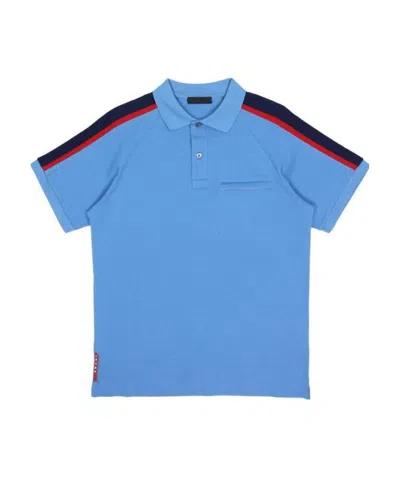 Prada Logo Details Polo Shirt In Blue