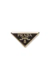 Prada Logo Details Scarf Clip Buckle In Black