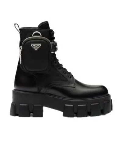 PRADA LOGO DETAILS SHORT BOOTS