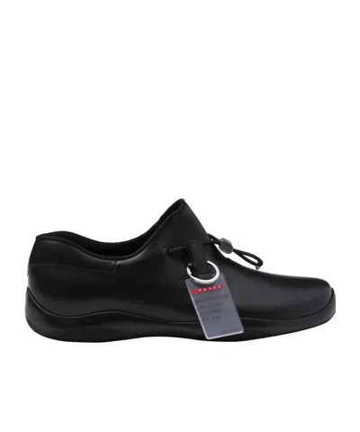 Prada Logo Details Sneakers In Black