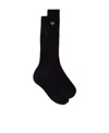 Prada Superfine Ribbed Socks In Black