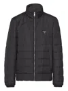 Prada Mittelschwere Daunenjacke Aus Polyester In Black