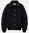 Prada Logo Down Jacket In Black
