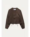 Prada Logo Drawstring Hem Jacket In Multi