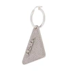Shop Prada Crystal Logo Jewels Right Earring In Gray