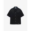 Prada Denim Short Sleeve Shirt In Black
